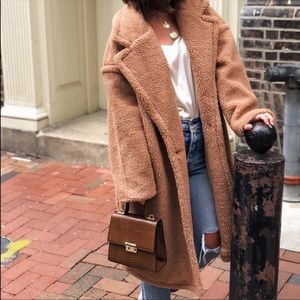 Oversized faux fur plush coat size Small